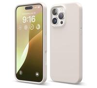 elago Funda de Silicona Líquida Premium para iPhone 16 Pro MAX | Carcasa Protectora Integral, Antigolpes, Forro de Microfibra Suave Antirrayas (Piedra)