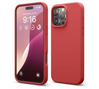 elago Funda de Silicona Líquida Premium para iPhone 16 Pro MAX | Carcasa Protectora Integral, Antigolpes, Forro de Microfibra Suave Antirrayas (Rojo)