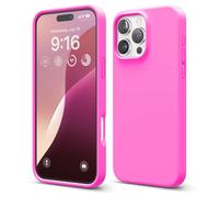 elago Funda de Silicona Líquida Premium para iPhone 16 Pro MAX | Carcasa Protectora Integral, Antigolpes, Forro de Microfibra Suave Antirrayas (Rosa Vivo)