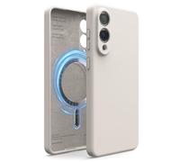 elago Funda de Silicona Magnética Compatible con Samsung Galaxy S25 Edge, Ajuste Slim, A Prueba de Golpes, Protección para la Cámara Trasera, Soporte para Carga Inalámbrica (Piedra)