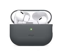 elago Funda de Silicona para Apple AirPods Pro 2.ª Generación/USB-C | Carcasa Protectora, LED Frontal Visible, Carga Inalámbrica (Gris Oscuro)