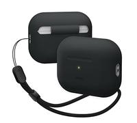 elago Funda de Silicona para Apple AirPods Pro de 2.ª Generación | Correa Redonda Incluida, Carcasa Protectora, LED Frontal Visible, Carga Inalámbrica (Negro)