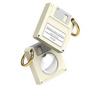elago Funda Disco Retro Compatible con Apple AirTag (2.ª/1.ª generación) - Llavero Anticaídas para Llaves y Carteras, Dispositivo de Rastreo No Incluido (Blanco Clásico)