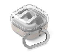 elago Funda Duo con Mosquetón para Samsung Galaxy Buds 4/Galaxy Buds 4 Pro, Silicona Premium + TPU, Compatible con Carga Inalámbrica, Protección Antigolpes (Transparente/Piedra)