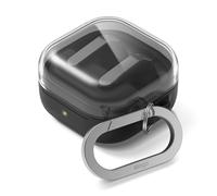 elago Funda Duo con Mosquetón para Samsung Galaxy Buds 4/Galaxy Buds 4 Pro, Silicona Premium + TPU, Compatible con Carga Inalámbrica, Protección Antigolpes (Transparente/Negro)