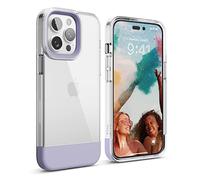 elago Funda Glide Compatible con iPhone 14 Pro MAX Case (6,7"), Diseño Simple y Único, Carcasa de TPU Protectora, Antigolpes, Piezas Mezcladas y Combinadas, Protección Completa (Transparente/Morado)