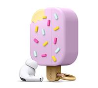 elago Funda Helado con Mosquetón Compatible con AirPods Pro Case - Premium Silicona, Funda 3D Cariño Divertido (Mora Azul)