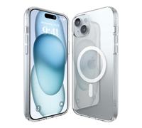 elago Funda Híbrida Magnética Compatible con iPhone 15 Plus, MagSafe Cargador, Tecnología de PC + TPU, Antigolpes de Grado Militar de EEUU, Reducción-Amarilleo (Blanco)