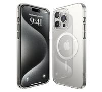 elago Funda Híbrida Magnética Compatible con iPhone 15 Pro MAX, MagSafe Cargador, Tecnología de PC + TPU, Antigolpes de Grado Militar de EEUU, Reducción-Amarilleo (Blanco)