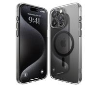 elago Funda Híbrida Magnética Compatible con iPhone 15 Pro MAX, MagSafe Cargador, Tecnología de PC + TPU, Antigolpes de Grado Militar de EEUU, Reducción-Amarilleo (Negro)