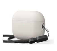 elago Funda Liquid Hybrid Compatible con AirPods Pro 3, con Correa, Antigolpes, Frontal con LED Visible, Antipolvo, Protección de Triple Capa, Carga Inalámbrica (Piedra)