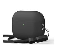 elago Funda Liquid Hybrid Compatible con AirPods Pro 3, con Correa, Antigolpes, Frontal con LED Visible, Antipolvo, Protección de Triple Capa, Carga Inalámbrica (Negro)