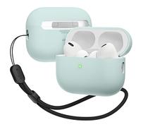 elago Funda Líquida Híbrida Compatible con Apple AirPods Pro 2ª Generación - Correa Redonda Incluida, Funda Protectora, LED Frontal Visible, Soporta Carga Inalámbrica (Menta)