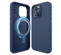 elago Funda Magnética de Silicona Compatible con iPhone 15 Pro MAX, Compatible con Todos los Accesorios MagSafe, Imanes Integrados, Protectora Cuerpo Completo, Estructura 5 Capas, Azul Oscuro