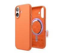 elago Funda Magnética de Silicona Líquida para iPhone 17 (6,3") - Compatible con MagSafe, Antigolpes, Delgada, Acabado Suave al Tacto (Naranja)
