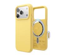 elago Funda Magnética de Silicona Líquida para iPhone 17 Pro (6,3") - Compatible con MagSafe, Antigolpes, Delgada, Acabado Suave al Tacto (Amarillo)