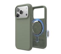 elago Funda Magnética de Silicona Líquida para iPhone 17 Pro (6,3") - Compatible con MagSafe, Antigolpes, Delgada, Acabado Suave al Tacto (Verde Caqui)
