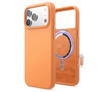 elago Funda Magnética de Silicona Líquida para iPhone 17 Pro MAX (6,9") - Compatible con MagSafe, Antigolpes, Delgada, Acabado Suave al Tacto (Naranja)