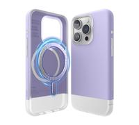 elago Funda Magnética Glide Compatible con iPhone 15 Pro, Compatible con MagSafe, Diseño de Dos Tonos, Protectora de Cuerpo Completo [PC + TPU], Protección Cámara Mejorada (Morado/Transparente)