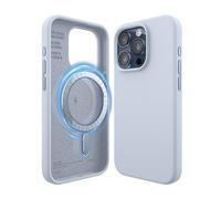 elago Funda Magnética Silicona Compatible con iPhone 15 Pro, Compatible con Todos Los Accesorios MagSafe, Imanes Integrados, Funda Protectora Cuerpo Completo [Estructura 5 Capas] (Azul Celeste)
