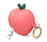elago Funda Melocotón Peach Compatible con AirPods Pro - 3D Diseño Lindo Mono Funda Case con Mosquetón