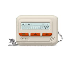 elago Funda Pager para AirPods Pro 2.ª Generación | Compatible con USB-C/Cable Lightning, Correa de Cadena Incluida, Diseño Retro (Blanco)