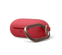 elago - Funda para Galaxy Buds (Silicona, Compatible con Galaxy Buds Plus (2020) y Galaxy Buds (2019) - Protectiva, Antideslizante Almohadilla de Gel, soporta Carga inalámbrica (con mosquetón, Rojo)