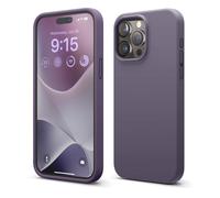 Elago - Funda protectora de silicona l quida para iPhone 15 Pro Max (6,7 pulgadas), color lavanda oscuro. Forro de microfibra suave, antigolpes y