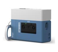 elago Funda Reproductor de Casete Compatible con AirPods Pro 3, con Mosquetón, Protección Anticaídas, Frontal con LED Visible, Diseño Retro, Carga Inalámbrica (Azul)