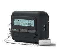 elago Funda Retro Pager para AirPods Pro 3, con Cadena Metálica, Protección Anticaídas, Antipolvo, Brilla en la Oscuridad, Compatable con Carga Inalámbrica (Negro)