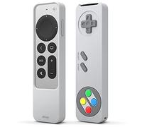 elago Funda Retro R4 Compatible con Apple TV 4K Siri Remote 3.ª generación (2022) y 2.ª generación (2021) Diseño Controlador Clásico [No Funcional], Cordón Incluido, Protección (Gris Claro)