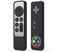 elago Funda Retro R4 para Apple TV 4K Siri Remote 3.ª/2.ª Gen [2022/2021] | Diseño de Controlador Clásico No Funcional, Cordón Incluido, Protección (Negro)