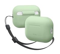 elago Funda Silicona Compatible con Apple AirPods Pro 2ª Generación, Correa Incluida, Funda Protectora, LED Frontal Visible, Soporta Carga Inalámbrica (Verde Pastel)