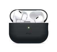 elago Funda Silicona Compatible con Apple AirPods Pro 2ª Generación/USB-C, Funda Protectora, LED Frontal Visible, Soporta Carga Inalámbrica (Negro)