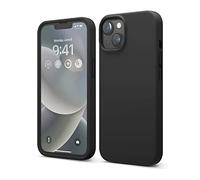elago Funda Silicona Líquida Compatible con iPhone 14 Case (6,1"), Silicona Premium, Protección Completa - Carcasa de 4 Capas Antigolpes, Forro Microfibra Suave Anti-Arañazos (Negro)
