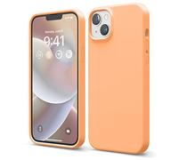 elago Funda Silicona Líquida Compatible con iPhone 14 Plus Case (6,7"), Silicona Premium, Protección Completa - Carcasa de 4 Capas Antigolpes, Forro Microfibra Suave Anti-Arañazos (Naranja)