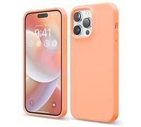 elago Funda Silicona Líquida Compatible con iPhone 14 Pro MAX Case (6,7"), Silicona Premium, Protección Completa - Carcasa de 3 Capas Antigolpes, Forro Microfibra Suave Anti-Arañazos (Salmón)
