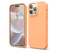 elago Funda Silicona Líquida Compatible con iPhone 14 Pro MAX Case (6,7"), Silicona Premium, Protección Completa - Carcasa de 3 Capas Antigolpes, Forro Microfibra Suave Anti-Arañazos (Naranja)