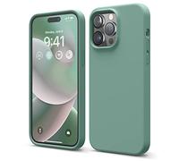 elago Funda Silicona Líquida Compatible con iPhone 14 Pro MAX Case (6,7"), Silicona Premium, Protección Completa - Carcasa de 3 Capas Antigolpes, Forro Microfibra Suave Anti-Arañazos (Verde Noche)