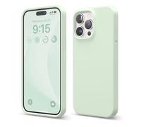 elago Funda Silicona Líquida Compatible con iPhone 15 Pro Max, Silicona Premium, Funda Protectora Cuerpo Completo [Estructura A Prueba Golpes 4 Capas],Forro Microfibra Suave Antiarañazos (Menta suave)