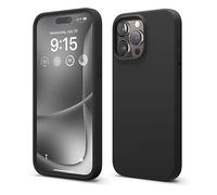 elago Funda Silicona Líquida Compatible con iPhone 15 Pro MAX, Silicona Premium, Funda Protectora Cuerpo Completo [Estructura A Prueba Golpes 4 Capas], Forro Microfibra Suave Antiarañazos (Negro)