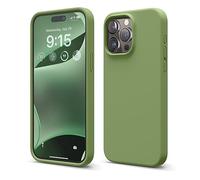 elago Funda Silicona Líquida Compatible con iPhone 15 Pro MAX, Silicona Premium, Funda Protectora Cuerpo Completo [Estructura A Prueba Golpes 4 Capas], Forro Microfibra Antiarañazos (Verde Cedro)