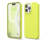 elago Funda Silicona Líquida Compatible con iPhone 15 Pro MAX, Silicona Premium, Funda Protectora Cuerpo Completo [Estructura A Prueba Golpes 4 Capas], Forro Microfibra Antiarañazos (Neon Amarillo)