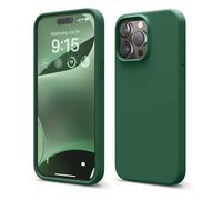 elago Funda Silicona Líquida Compatible con iPhone 15 Pro MAX, Silicona Premium, Protectora Cuerpo Completo [Estructura A Prueba Golpes 4 Capas], Forro Microfibra Suave Antiarañazos (Verde Alpino)