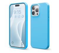 elago Funda Silicona Líquida Compatible con iPhone 15 Pro MAX, Silicona Premium, Protectora Cuerpo Completo [Estructura A Prueba Golpes 4 Capas], Forro Microfibra Suave Antiarañazos (Océano Azul)