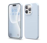 elago Funda Silicona Líquida Compatible con iPhone 15 Pro, Silicona Premium, Funda Protectora Cuerpo Completo [Estructura A Prueba Golpes 4 Capas], Forro Microfibra Suave Antiarañazos (Azul Celeste)