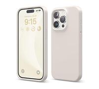 elago Funda Silicona Líquida Compatible con iPhone 15 Pro, Silicona Premium, Funda Protectora Cuerpo Completo [Estructura A Prueba Golpes 4 Capas], Forro Microfibra Suave Antiarañazos (Piedra)