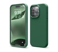 elago Funda Silicona Líquida Compatible con iPhone 15 Pro, Silicona Premium, Funda Protectora Cuerpo Completo [Estructura A Prueba Golpes 4 Capas], Forro Microfibra Suave Antiarañazos (Verde Alpino)