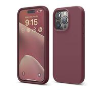 elago Funda Silicona Líquida Compatible con iPhone 15 Pro, Silicona Premium, Funda Protectora Cuerpo Completo [Estructura A Prueba de Golpes 4 Capas], Forro de Microfibra Suave Antiarañazos (Burdeos)