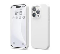 elago Funda Silicona Líquida Compatible con iPhone 15 Pro, Silicona Premium, Funda Protectora Cuerpo Completo [Estructura A Prueba Golpes 4 Capas], Forro Microfibra Suave Antiarañazos (Blanco)